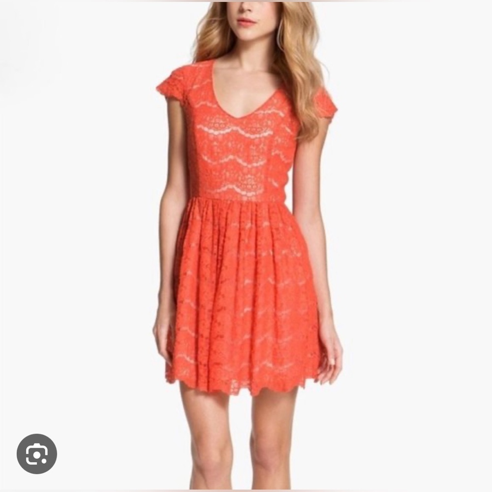 Kensie orange lace dress